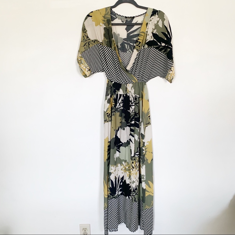 Talco v neck plunge maxi dress Sz small